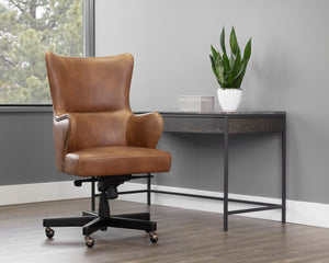 HUBERT OFFICE CHAIR - TOBACCO TAN