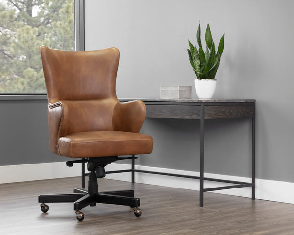 HUBERT OFFICE CHAIR - TOBACCO TAN