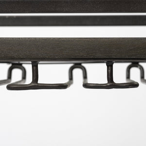 Chriselle Black Metal And Glass Two Tier Bar Cart