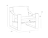 BERKE LOUNGE CHAIR - GUNMETAL - TAN LEATHER