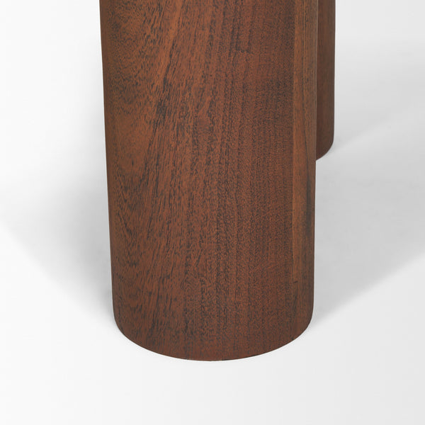 Sonel Pedestal Medium Dark Brown Acacia Wood Foyer Table