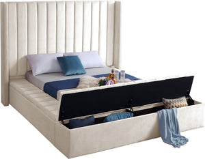 Joanne King Bed In Cream Velvet