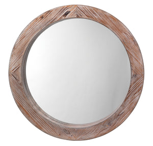 Reclaimed Wood Round Wall Mirror