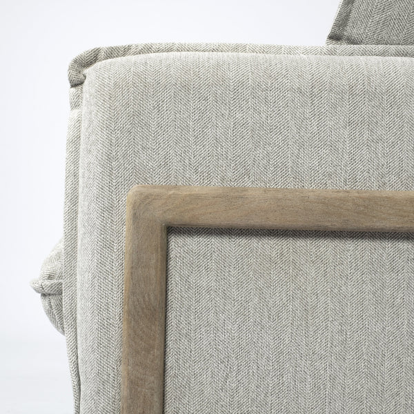 Roy I 84" Frost Gray Upholstered Three Seater Sofa