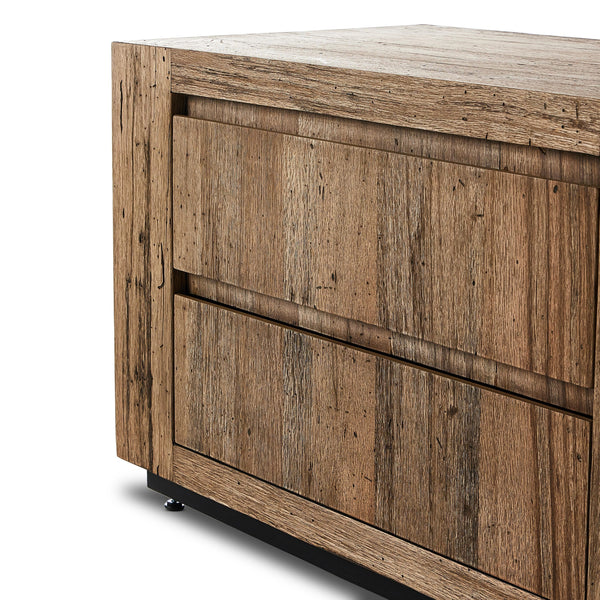 Abaso Nightstand in Rustic Wormwood Oak