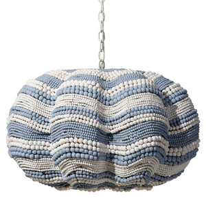 Clamshell Wood Beaded 4-Light Chandelier