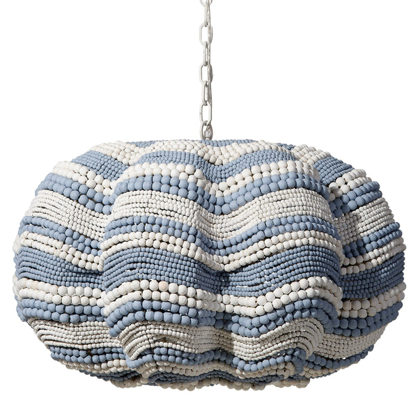 Clamshell Wood Beaded 4-Light Chandelier