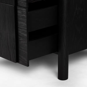 Pollard Media Console In Brushed Ebony Oak