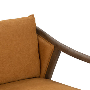 Scarlett Upholstered Accent Chair with Oak Frame in Burnt Orange