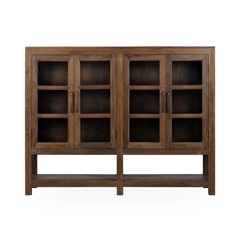 Kharga Reclaimed Wood Cabinet with Glass Doors