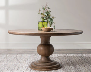 Hera Solid Wood Dining Table - Pecan Brown 60"