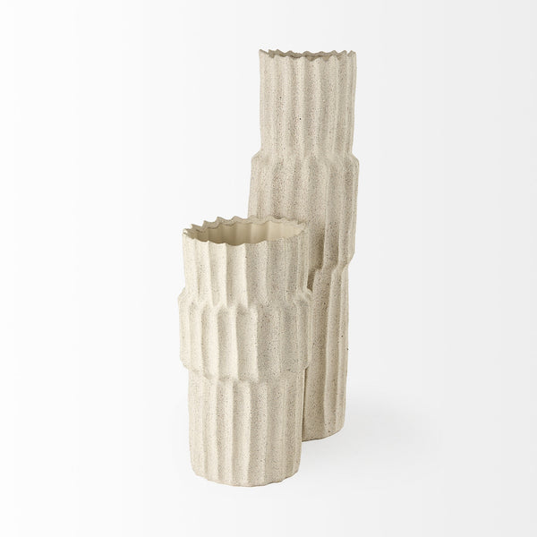 Cardon 14.4H Cream Ceramic Vase