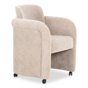 Moe's Mesto Rolling Dining Chair in Taupe