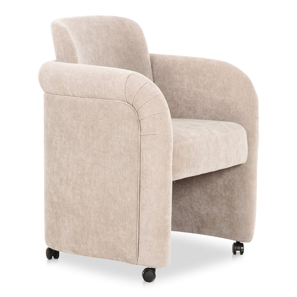 Moe's Mesto Rolling Dining Chair in Taupe