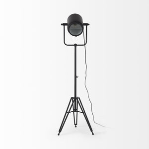 Debdou 22L x 22W x 61H Black and White Metal Adjustable Cinema-Style Floor Lamp