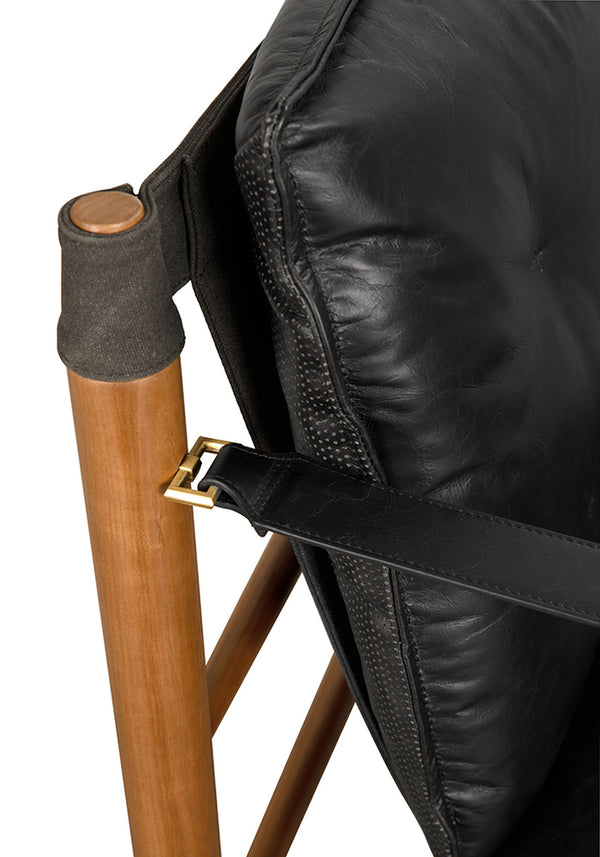 Luther Chair, Ebony Black Leather