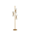 Novatude Floor Lamp In Antique Gold Leaf & Contemporary Silver Leaf