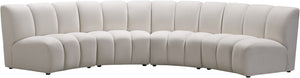 Lynda 4pc. Modular Sectional In Cream Velvet