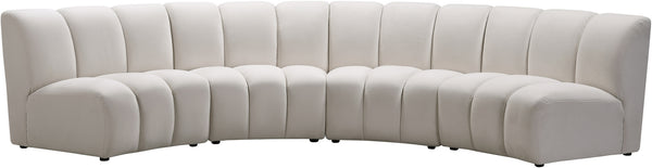 Lynda 4pc. Modular Sectional In Cream Velvet