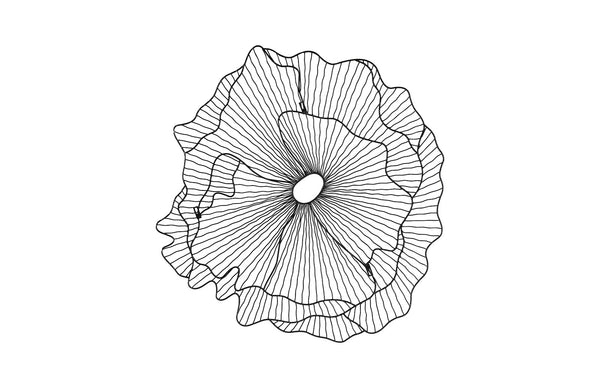 Poppy Flower Wall Art, Silver/Black, Small