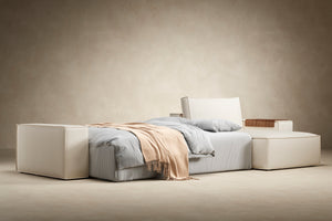 NEWILLA SOFA BED W/LOUNGER 57"X118", W/WIDE ARM RESTS
