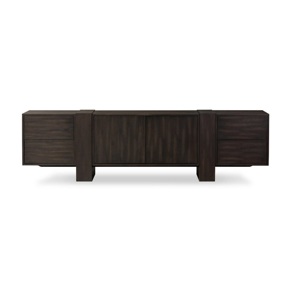 Fisher Media Console in Smoked Black Veneer'