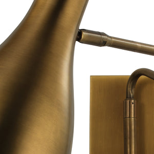 Lenz Swing Arm 1-Light Wall Sconce, Antique Brass