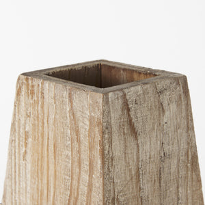 Allen II Small Natural Wooden Base Oval Vase