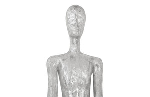 Skinny Male Wall Art, Resin, Silver Leaf