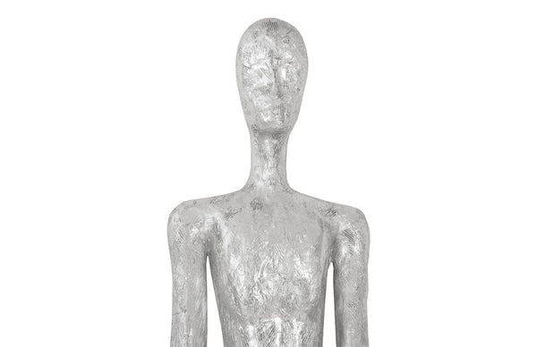 Skinny Male Wall Art, Resin, Silver Leaf