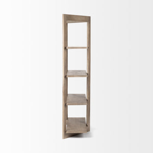Turnbull I 42L x 16W x 72H Light Brown Wood Four Shelf Shelving Unit