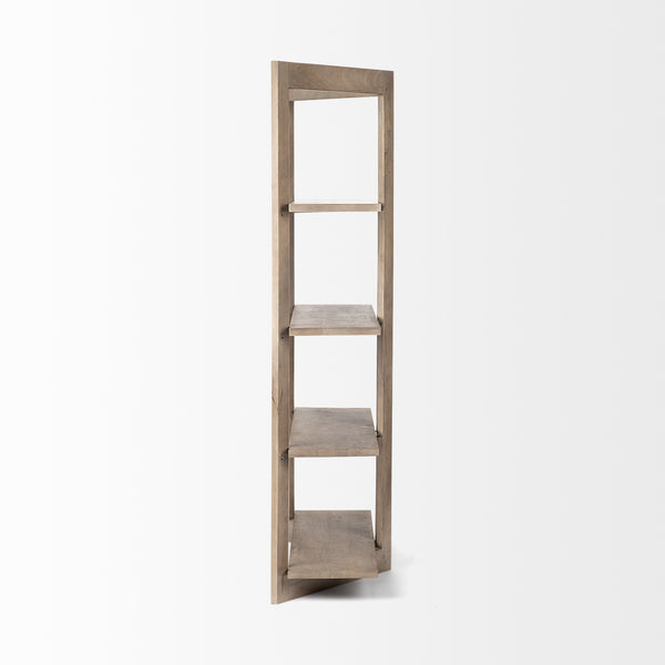 Turnbull I 42L x 16W x 72H Light Brown Wood Four Shelf Shelving Unit