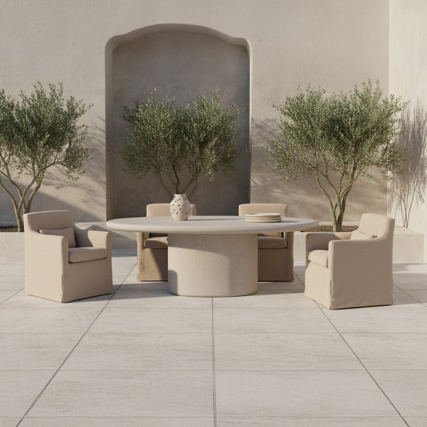 Frida Outdoor Dining Table in Cream