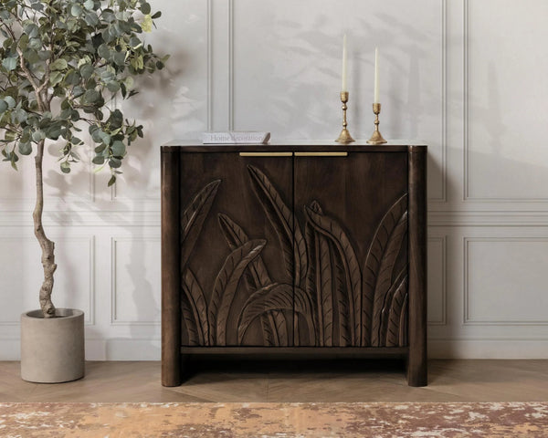 Ledro Solid Mango Wood 2-Door Cabinet