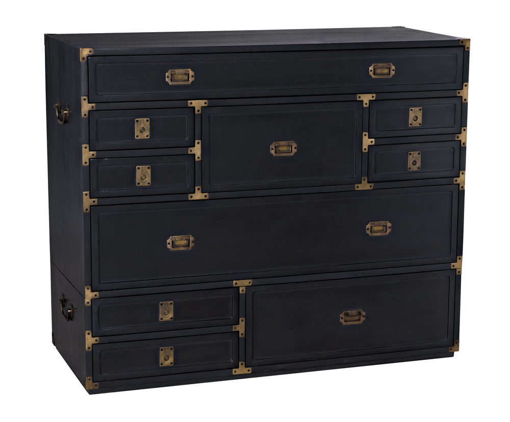 Charles Chest in Pale Mahogany with Brass Handles