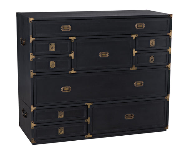 Charles Chest in Pale Mahogany with Brass Handles