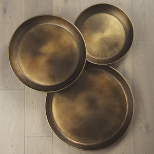 Eagan 20.0L x 20.0W x 1.8H Brass Aluminium Tray Medium
