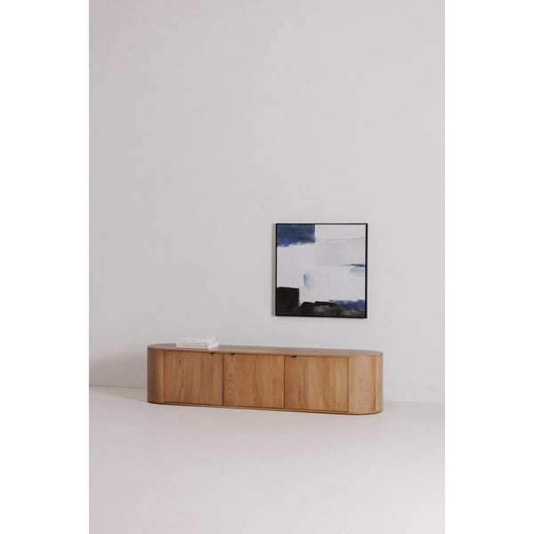 Theo Media Bench in Natural Oak