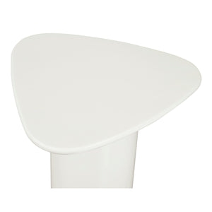 Eden Accent Table Ivory Lacquer with Oval Base