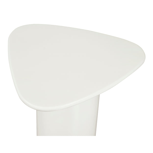 Eden Accent Table Ivory Lacquer with Oval Base