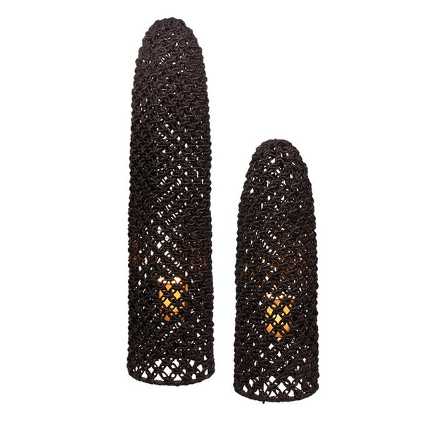 Floor Light Macrame Black