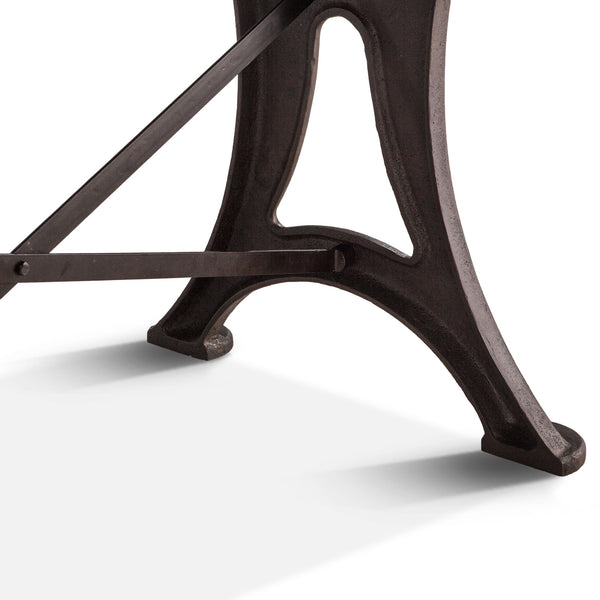 Organic Forge 72-Inch Live Edge Gathering Table with Antique Zinc Base