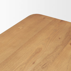 Suvan 84L Light Brown Rectangular Oak Wood Dining Table