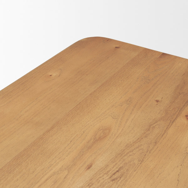 Suvan 84L Light Brown Rectangular Oak Wood Dining Table