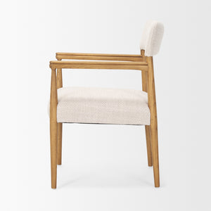 Toni Light Brown Nettlewood w/Cream Heathered Performance Fabric Dining Chair