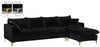 Lucy 2pc. Reversible Sectional In Black Velvet