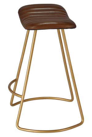 Theo Leather Counter Stool, Brown