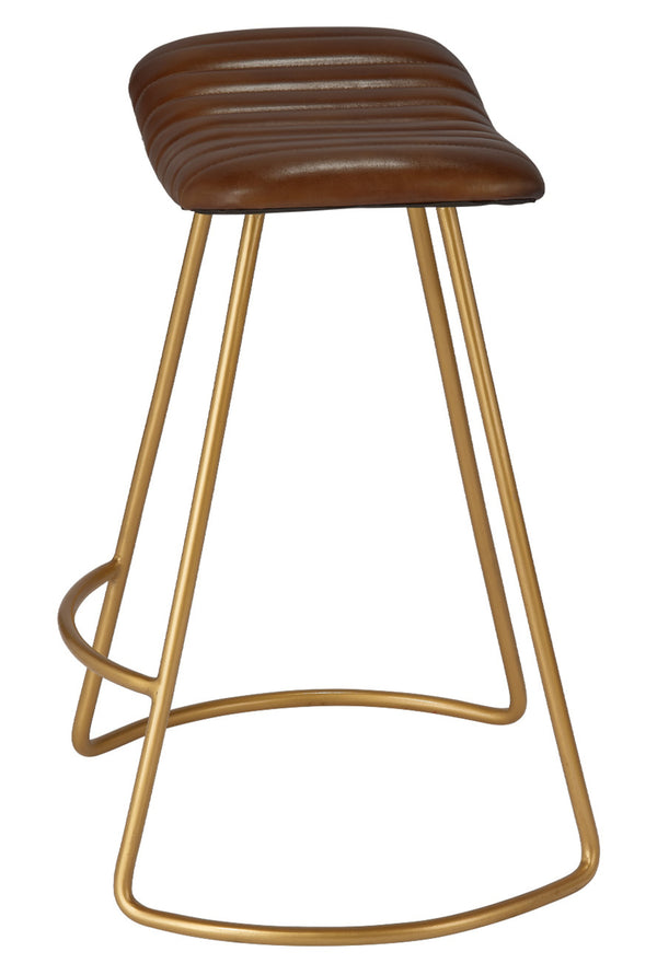 Theo Leather Counter Stool, Brown