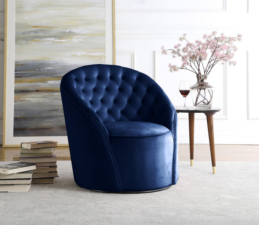 Maurice Accent Chair In Navy Velvet