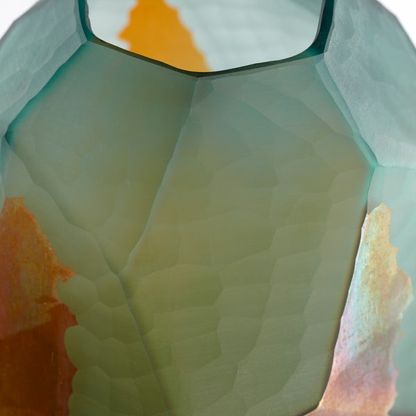 Large Roca Verde Vase in Green and Gold
